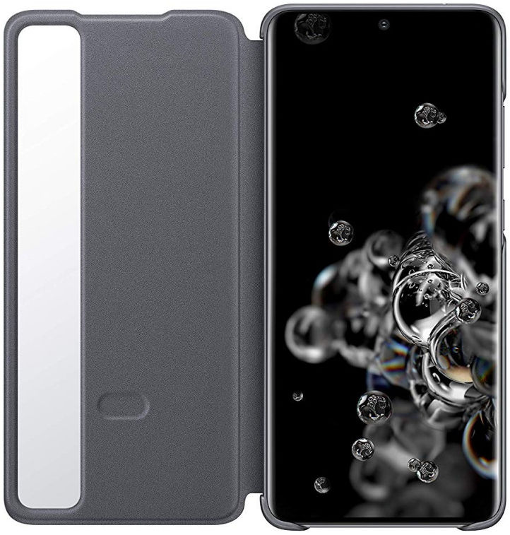 Origineel Samsung Galaxy S20 Ultra Hoesje Clear View Cover Grijs afbeelding 2