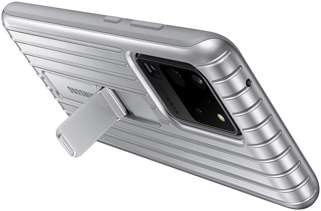 Origineel Samsung S20 Ultra Hoesje Protective Standing Cover Zilver afbeelding 2