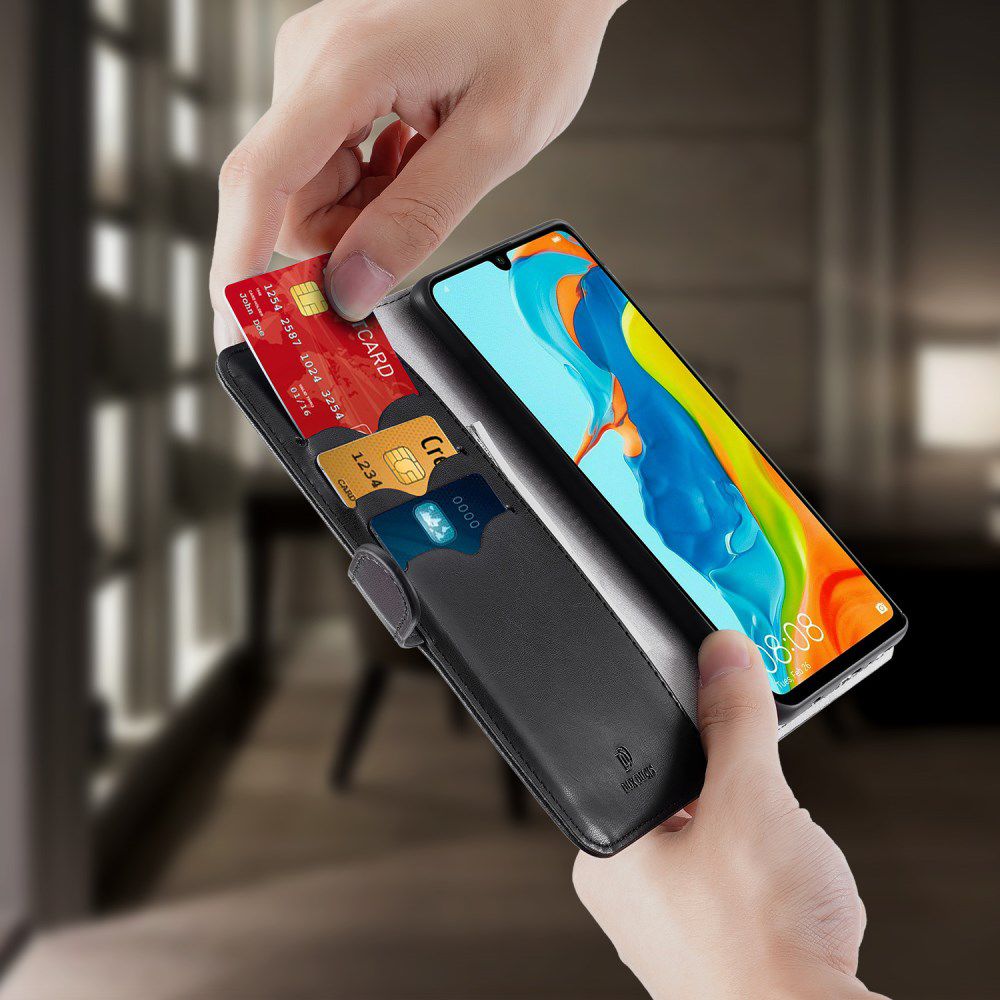 Dux Ducis Kado Series Huawei P30 Lite Hoesje Portemonnee Zwart afbeelding 4