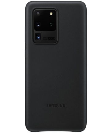 Origineel Samsung Galaxy S20 Ultra Hoesje Leather Back Cover Zwart Hoesjes