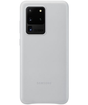 Origineel Samsung Galaxy S20 Ultra Hoesje Leather Cover Licht Grijs Hoesjes