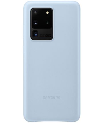 Origineel Samsung Galaxy S20 Ultra Hoesje Leather Back Cover Blauw Hoesjes