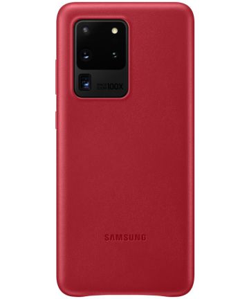 Origineel Samsung Galaxy S20 Ultra Hoesje Leather Back Cover Rood Hoesjes