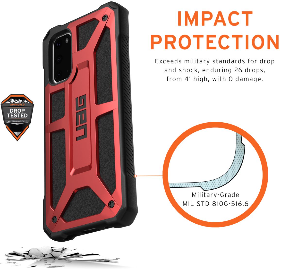 Urban Armor Gear Monarch Samsung Galaxy S20 Hoesje Crimson afbeelding 4