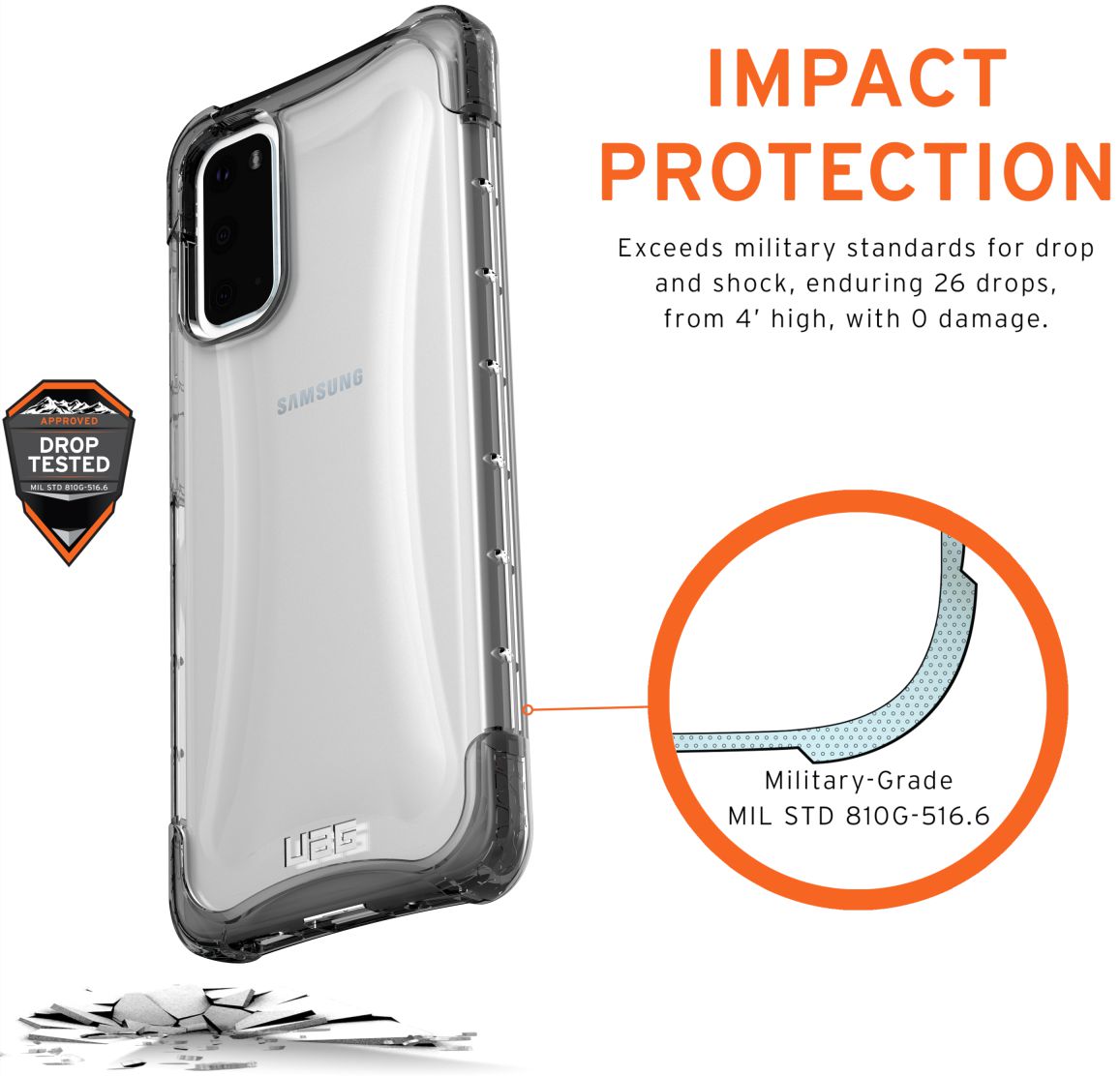Urban Armor Gear Plyo Samsung Galaxy S20 Hoesje Ice afbeelding 3