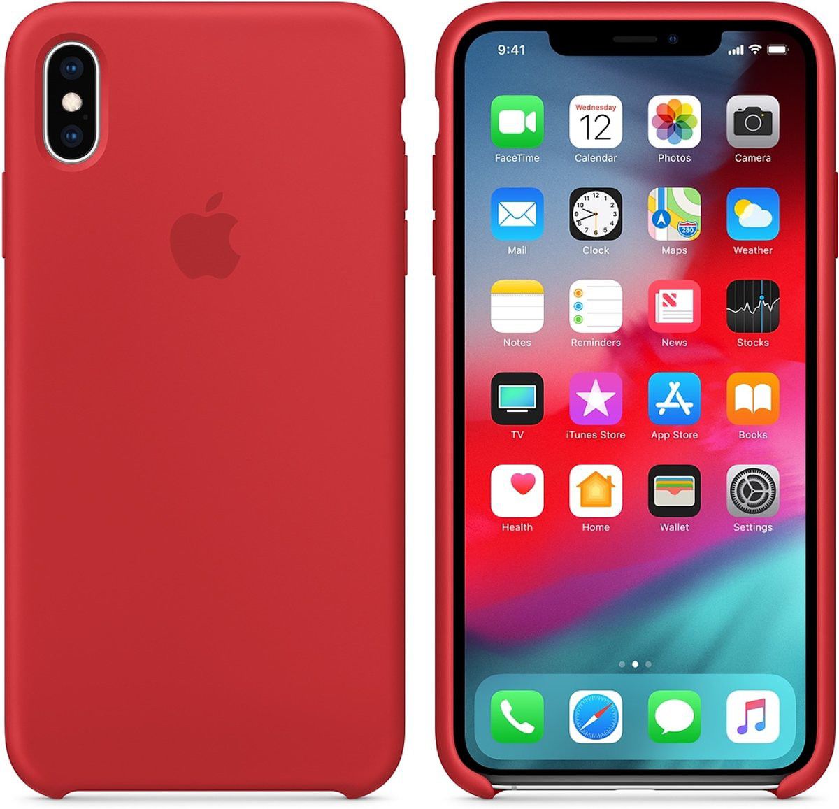 Originele Apple iPhone XS Max Silicone Case Rood afbeelding 3