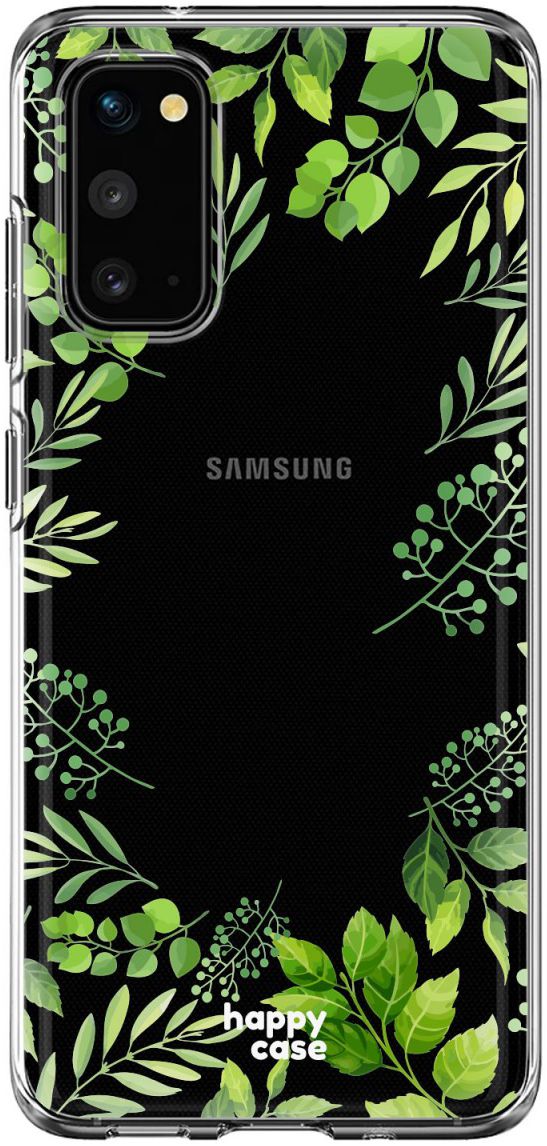 HappyCase Samsung Galaxy S20 Hoesje Flexibel TPU Leaves Print afbeelding 1