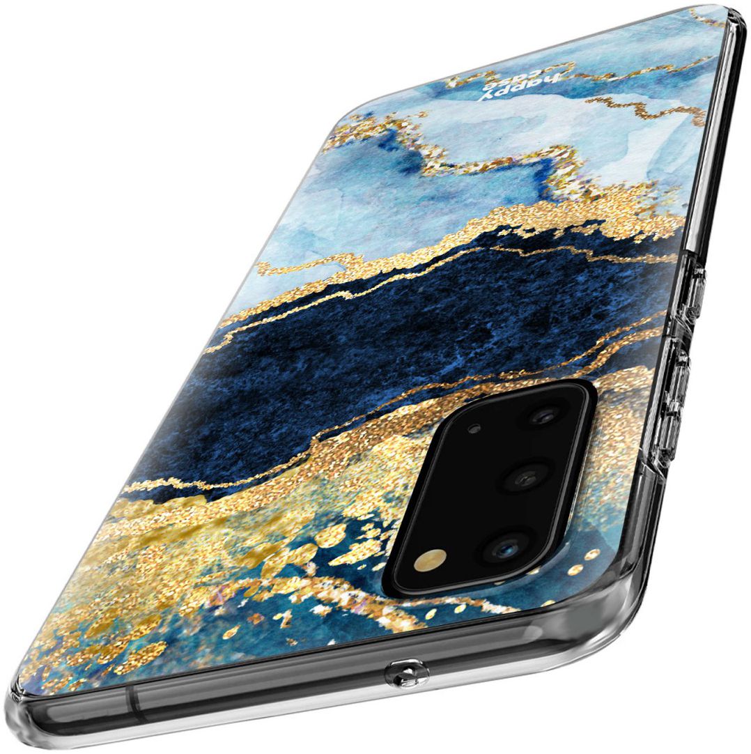 HappyCase Samsung Galaxy S20 Hoesje Flexibel TPU Blauw Marmer Print afbeelding 6