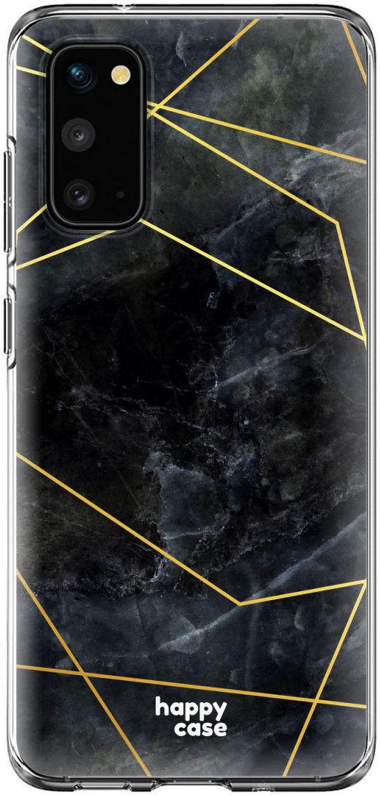 HappyCase Samsung Galaxy S20 Hoesje Flexibel TPU Zwart Marmer Print afbeelding 1