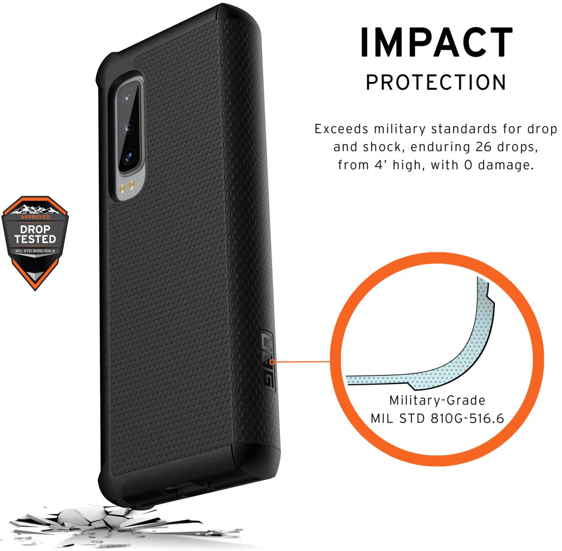 Urban Armor Gear Monarch Hoesje Samsung Galaxy Fold Zwart afbeelding 2