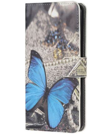 Samsung Galaxy S20 Hoesje Wallet Book Case Kunst Leer Print Vlinder Hoesjes