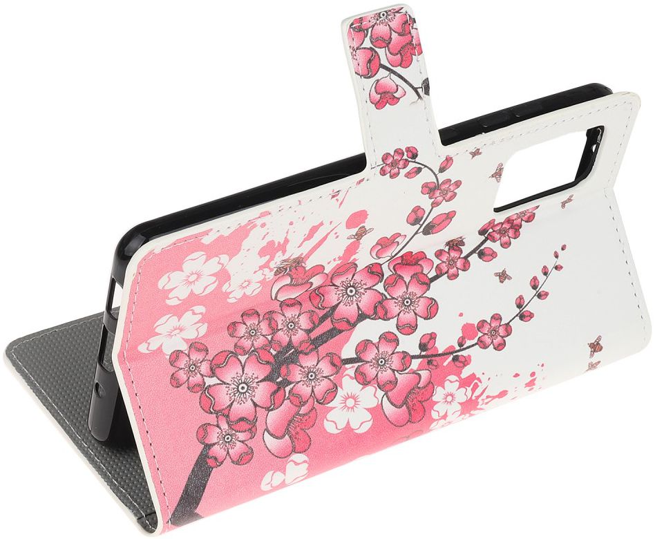 Samsung Galaxy S20 Hoesje Wallet Book Case Kunst Leer Print Blossom afbeelding 2