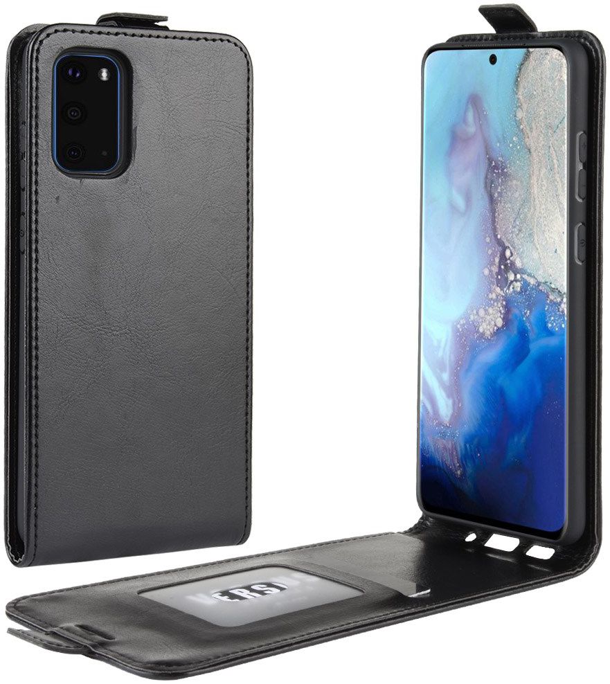 Samsung Galaxy S20 Flip Hoesje Verticaal Zwart afbeelding 1
