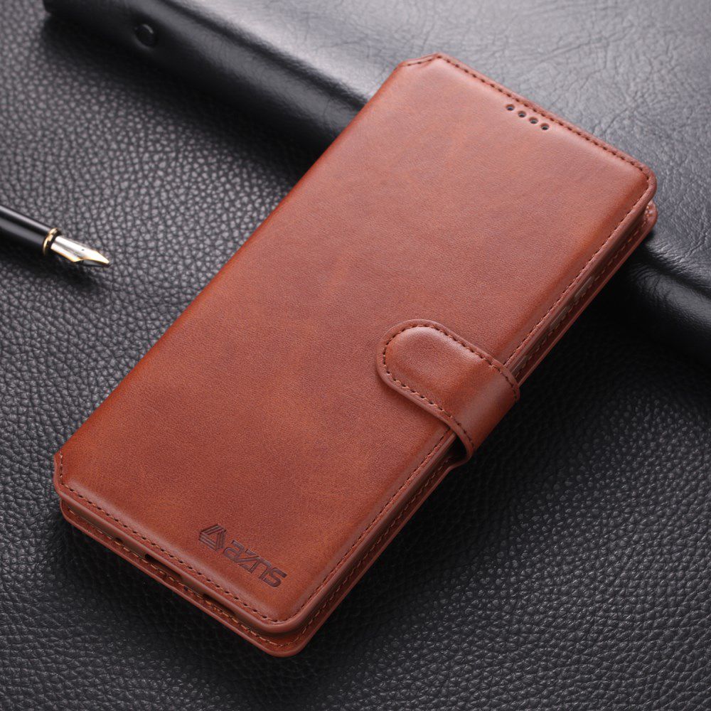 AZNS Samsung Galaxy S20 Plus Hoesje Wallet Case Kunst Leer Bruin afbeelding 4