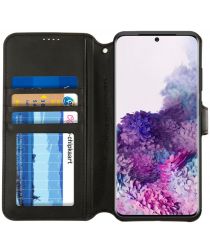 AZNS Samsung Galaxy S20 Plus Hoesje Wallet Case Kunst Leer Zwart