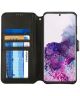 AZNS Samsung Galaxy S20 Plus Hoesje Wallet Case Kunst Leer Zwart
