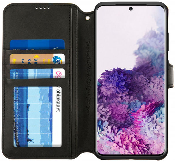 AZNS Samsung Galaxy S20 Plus Hoesje Wallet Case Kunst Leer Zwart afbeelding 1