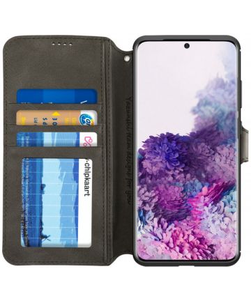 AZNS Samsung Galaxy S20 Plus Hoesje Wallet Case Kunst Leer Grijs Hoesjes