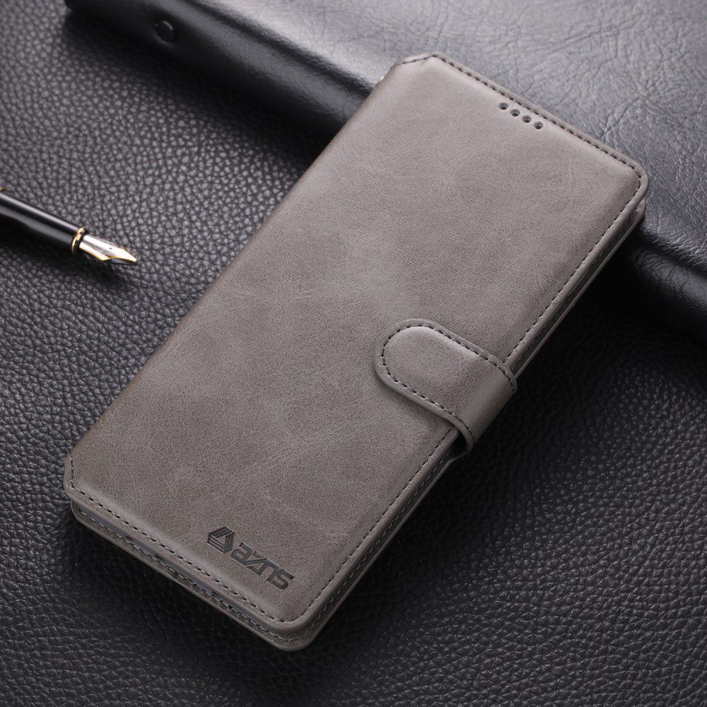 AZNS Samsung Galaxy S20 Plus Hoesje Wallet Case Kunst Leer Grijs afbeelding 4