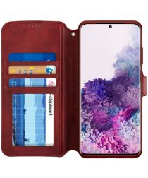 AZNS Samsung Galaxy S20 Plus Hoesje Wallet Case Kunst Leer Rood