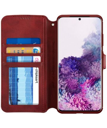 AZNS Samsung Galaxy S20 Plus Hoesje Wallet Case Kunst Leer Rood Hoesjes