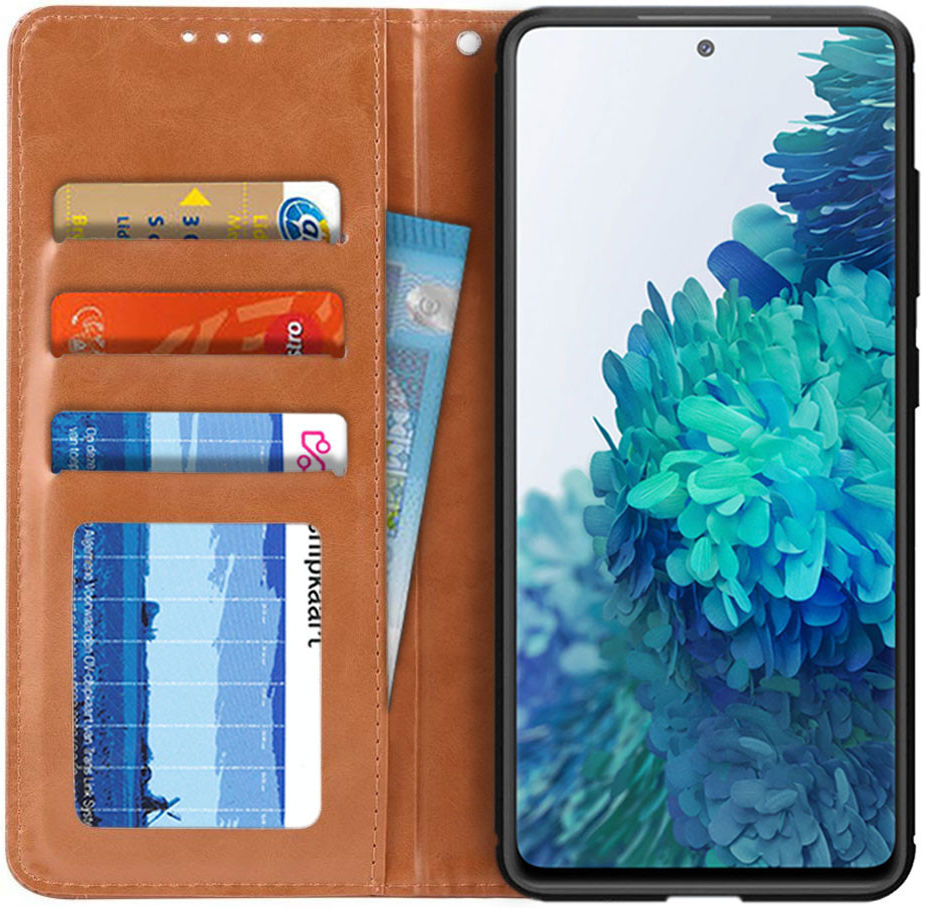 Samsung Galaxy S20 Plus Hoesje Portemonnee Stand Bruin afbeelding 2