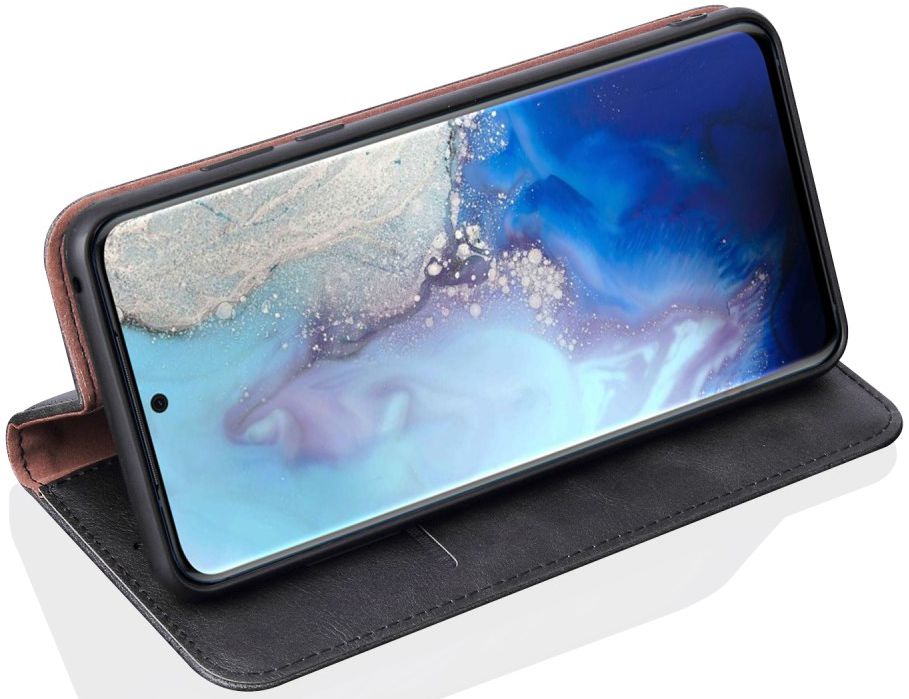 Samsung Galaxy S20 Hoesje Wallet Book Case Vintage Kunst Leer Zwart afbeelding 3
