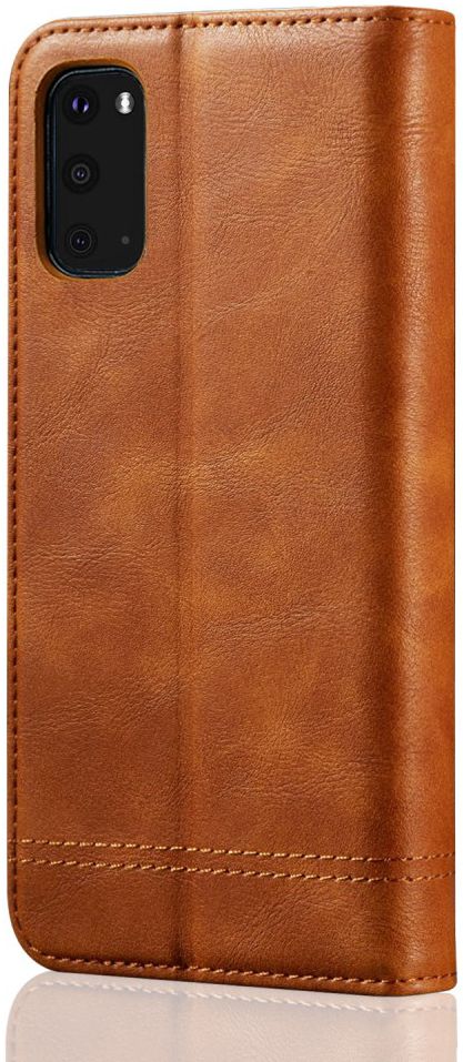 Samsung Galaxy S20 Hoesje Wallet Book Case Vintage Kunst Leer Bruin afbeelding 4