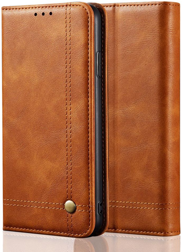 Samsung Galaxy S20 Hoesje Wallet Book Case Vintage Kunst Leer Bruin afbeelding 6