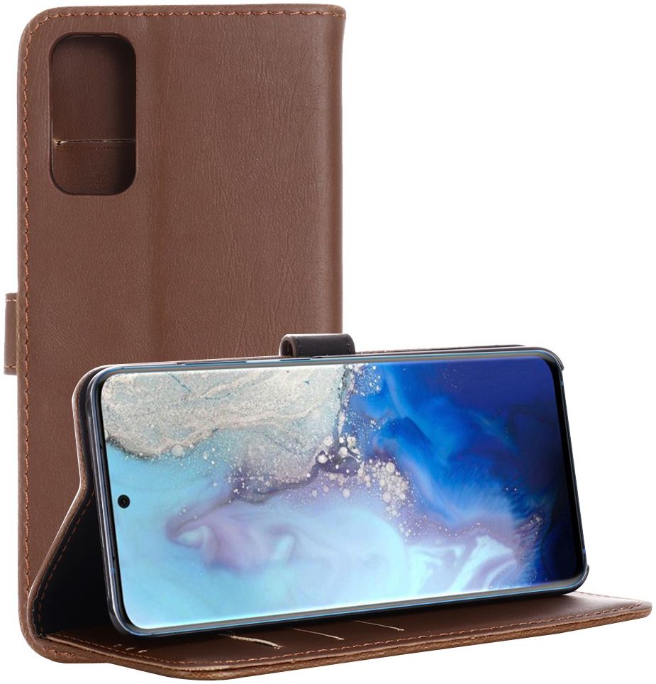 Samsung Galaxy S20 Hoesje Retro Wallet Book Case Kunst Leer Bruin afbeelding 5