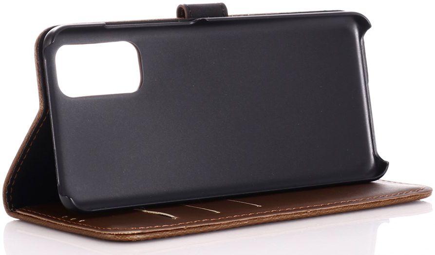 Samsung Galaxy S20 Hoesje Retro Wallet Book Case Kunst Leer Bruin afbeelding 9