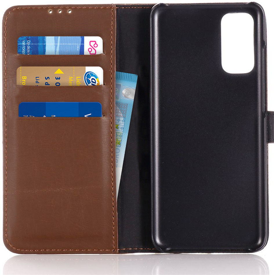 Samsung Galaxy S20 Hoesje Retro Wallet Book Case Kunst Leer Bruin afbeelding 7