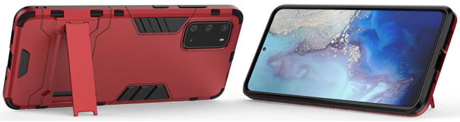 Samsung Galaxy S20 Plus Hybride Hoesje met Kickstand Rood afbeelding 2