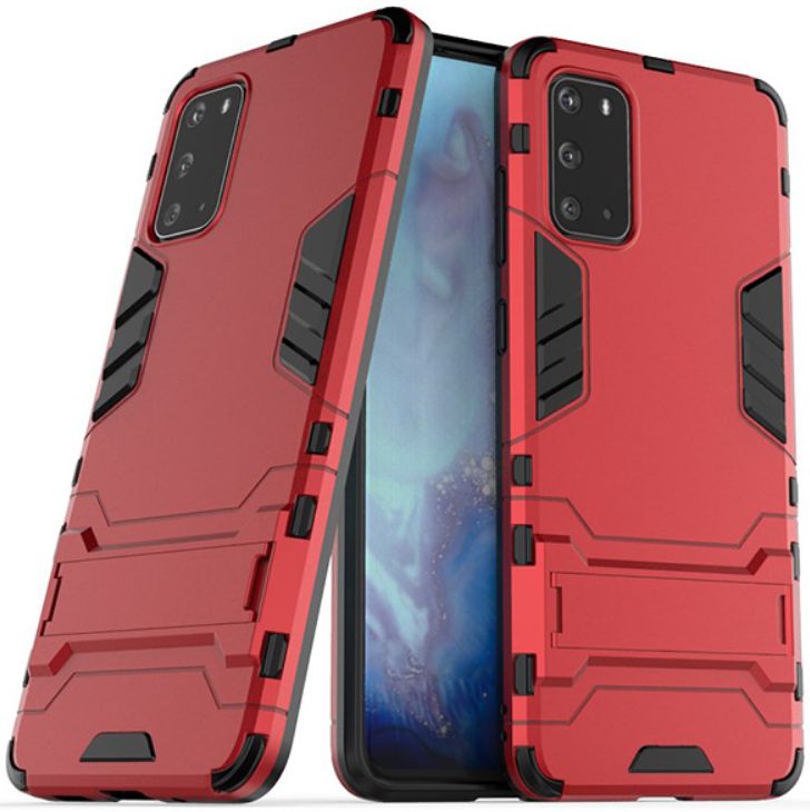 Samsung Galaxy S20 Plus Hybride Hoesje met Kickstand Rood afbeelding 3