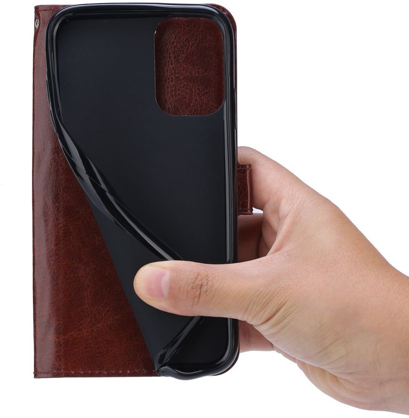 Samsung Galaxy S20 Hoesje Wallet Book Case Pasjes Kunst Leer Bruin afbeelding 5