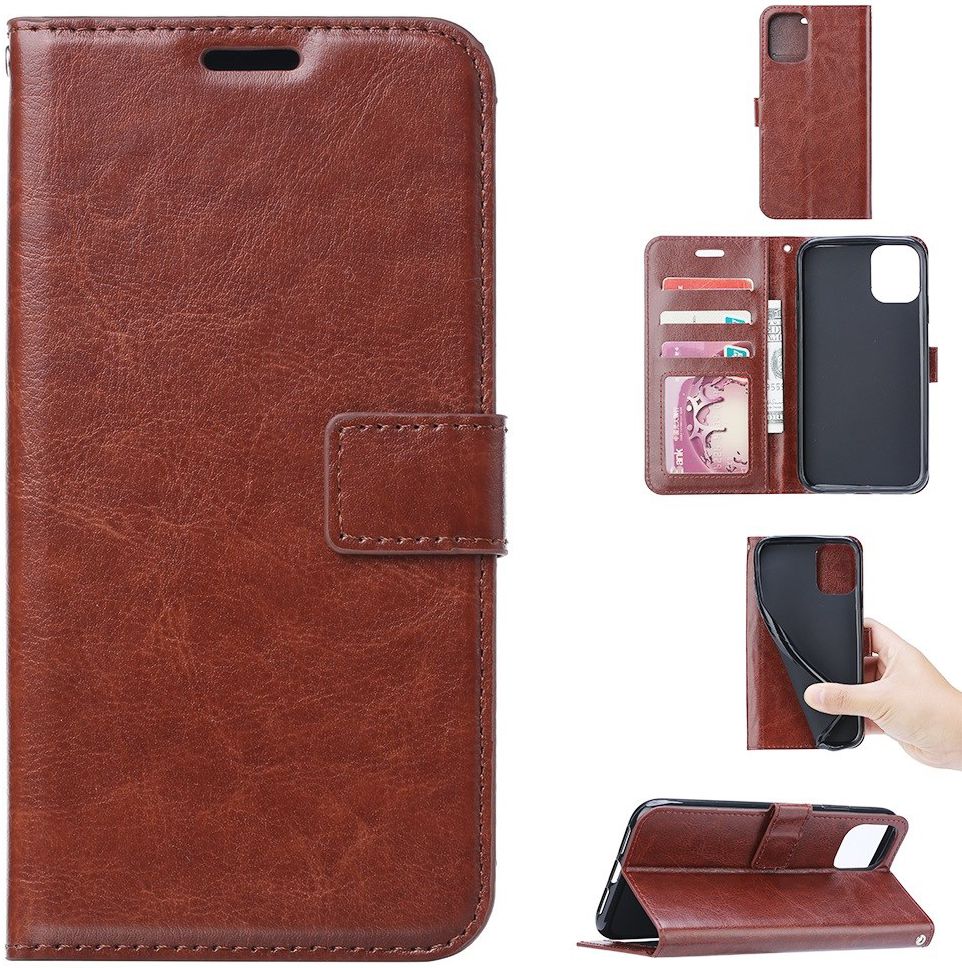Samsung Galaxy S20 Hoesje Wallet Book Case Pasjes Kunst Leer Bruin afbeelding 6