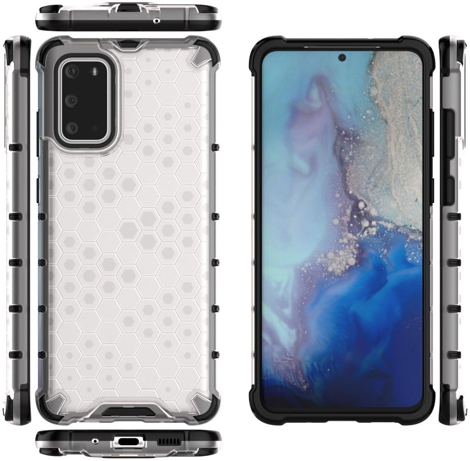 Samsung Galaxy S20 Plus Hybride Honinggraat Hoesje Wit afbeelding 4