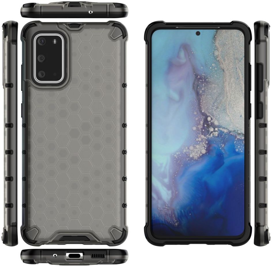 Samsung Galaxy S20 Plus Hybride Honinggraat Hoesje Grijs afbeelding 2