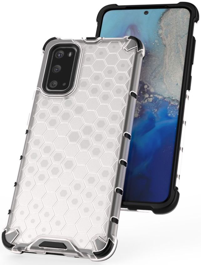 Samsung Galaxy S20 Hoesje Shock Proof Back Cover Hybride Wit afbeelding 2