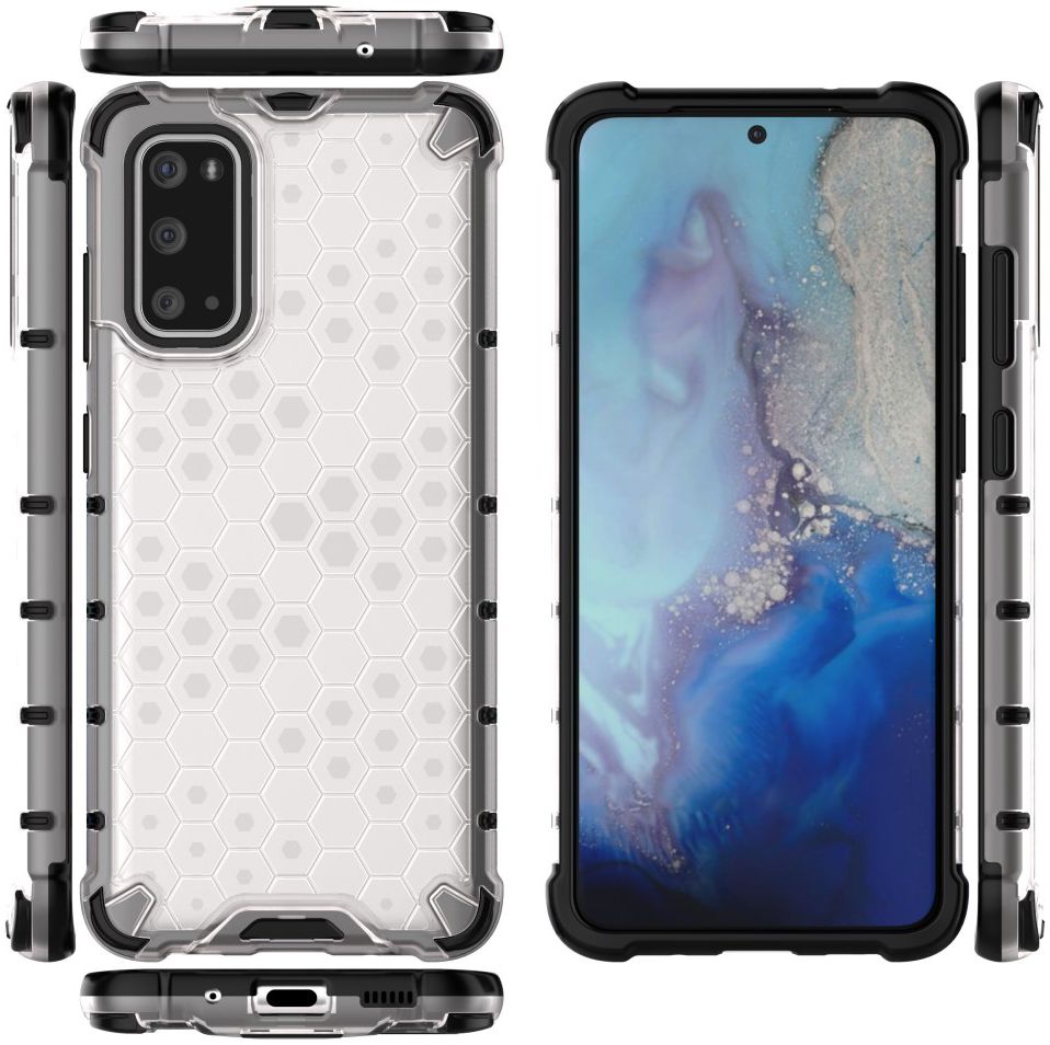 Samsung Galaxy S20 Hoesje Shock Proof Back Cover Hybride Wit afbeelding 4