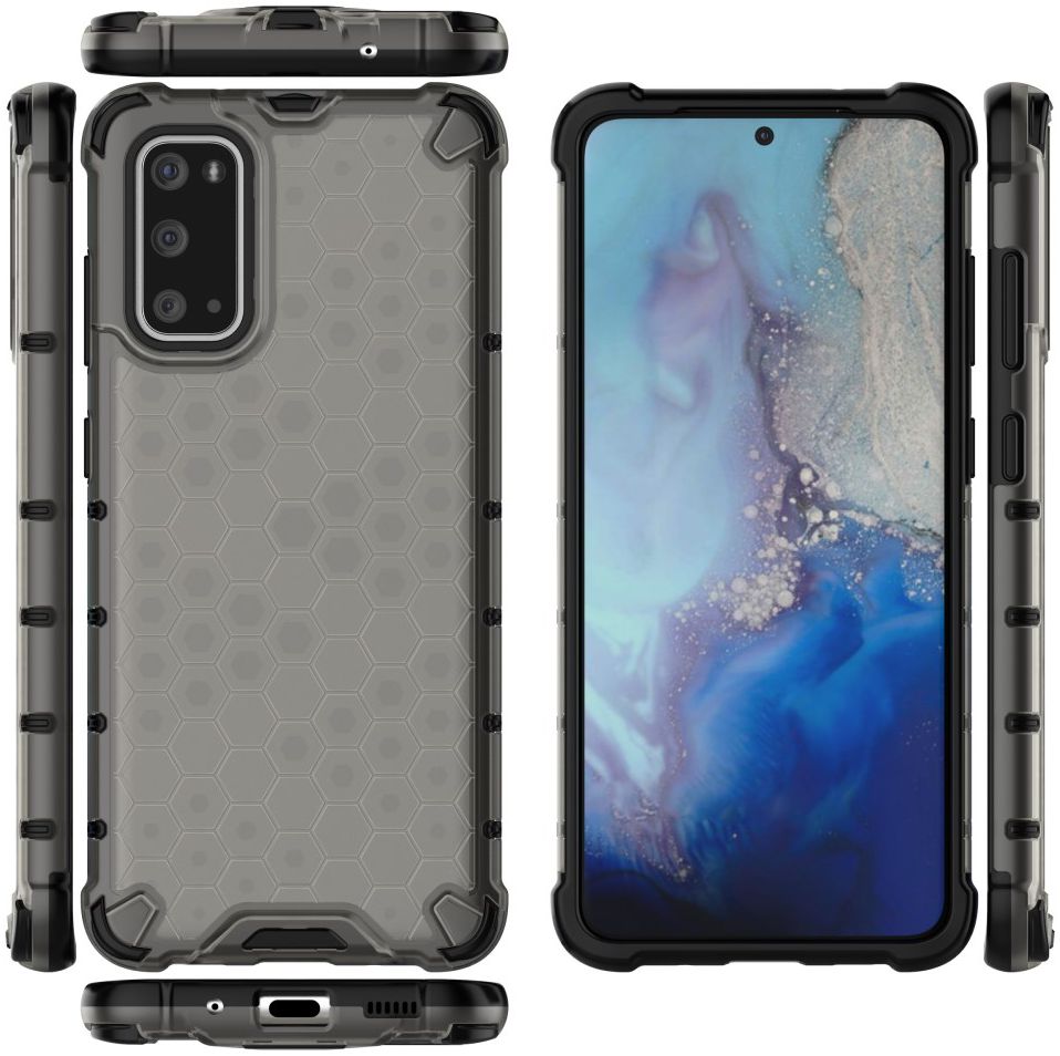Samsung Galaxy S20 Hoesje Shock Proof Back Cover Hybride Grijs afbeelding 2