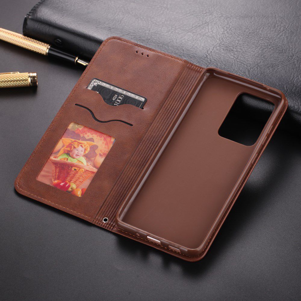 AZNS Samsung Galaxy S20 Plus Hoesje Wallet Book Case Kunst Leer Coffee afbeelding 4
