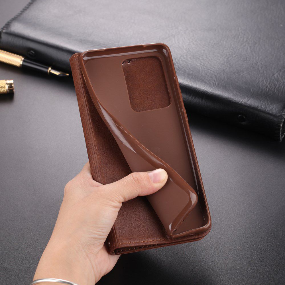 AZNS Samsung Galaxy S20 Plus Hoesje Wallet Book Case Kunst Leer Coffee afbeelding 5