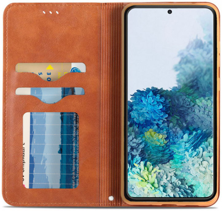AZNS Samsung Galaxy S20 Plus Hoesje Wallet Book Case Kunst Leer Bruin afbeelding 1