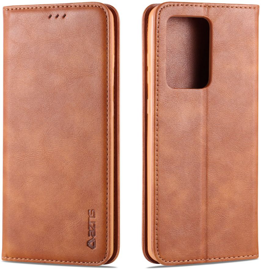 AZNS Samsung Galaxy S20 Plus Hoesje Wallet Book Case Kunst Leer Bruin afbeelding 6
