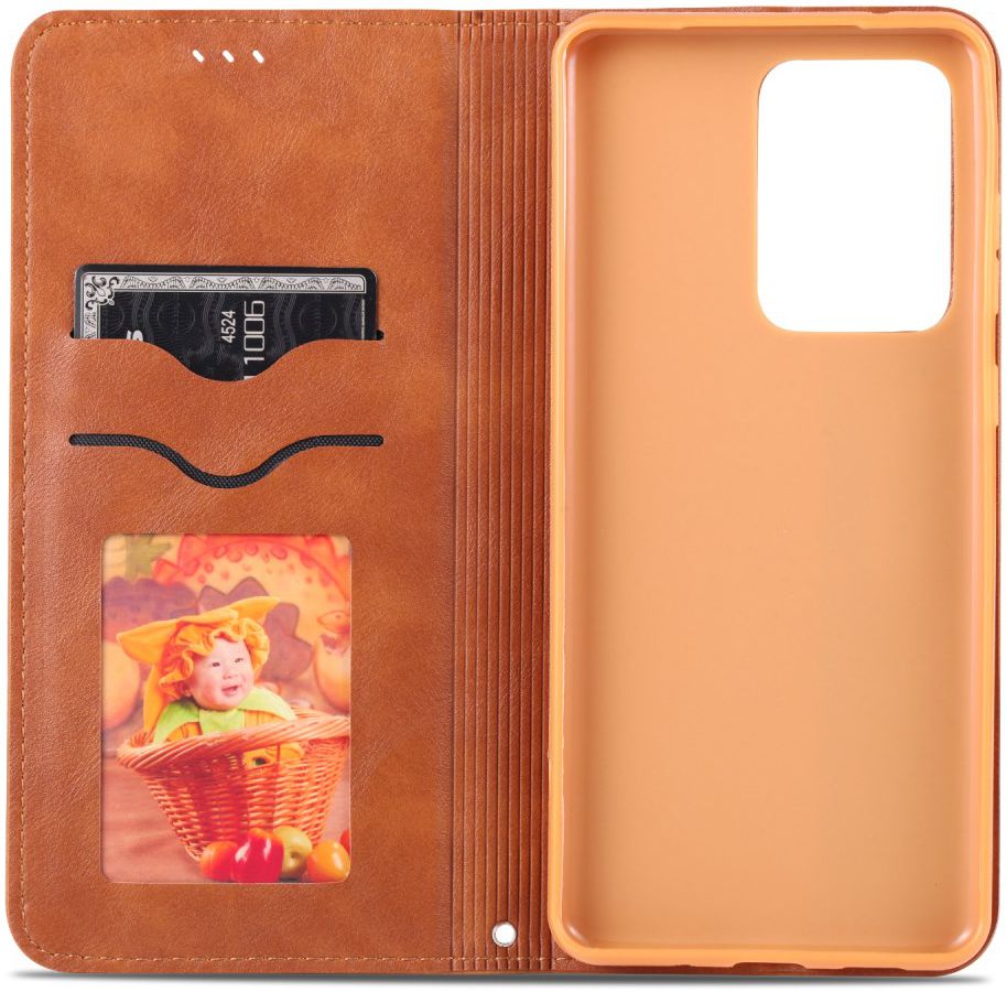 Samsung Galaxy S20 Hoesje Retro Portemonnee Stand Kunst Leer Coffee afbeelding 5