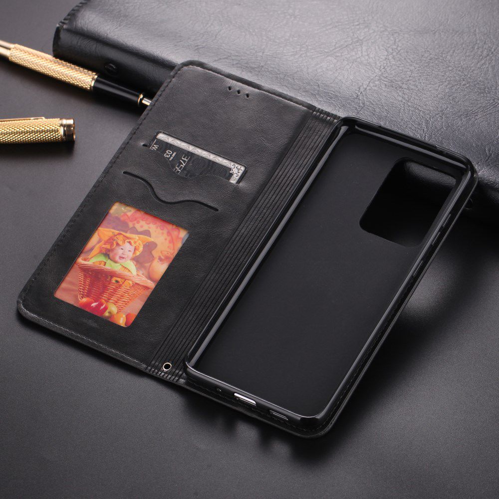 Samsung Galaxy S20 Hoesje Retro Portemonnee Stand Kunst Leer Zwart afbeelding 3