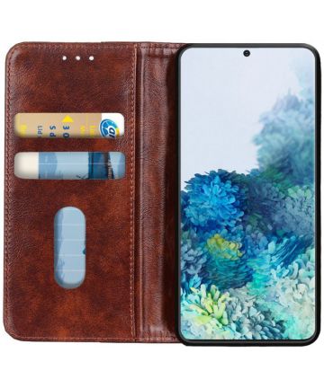 Samsung Galaxy S20 Hoesje Wallet Book Case Voor Pasjes Kunstleer Bruin Hoesjes