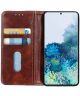 Samsung Galaxy S20 Hoesje Wallet Book Case Voor Pasjes Kunstleer Bruin