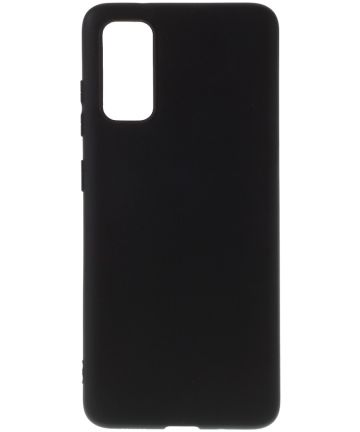 Samsung Galaxy S20 Hoesje Matte Flexibele TPU Back Cover Case Zwart Hoesjes